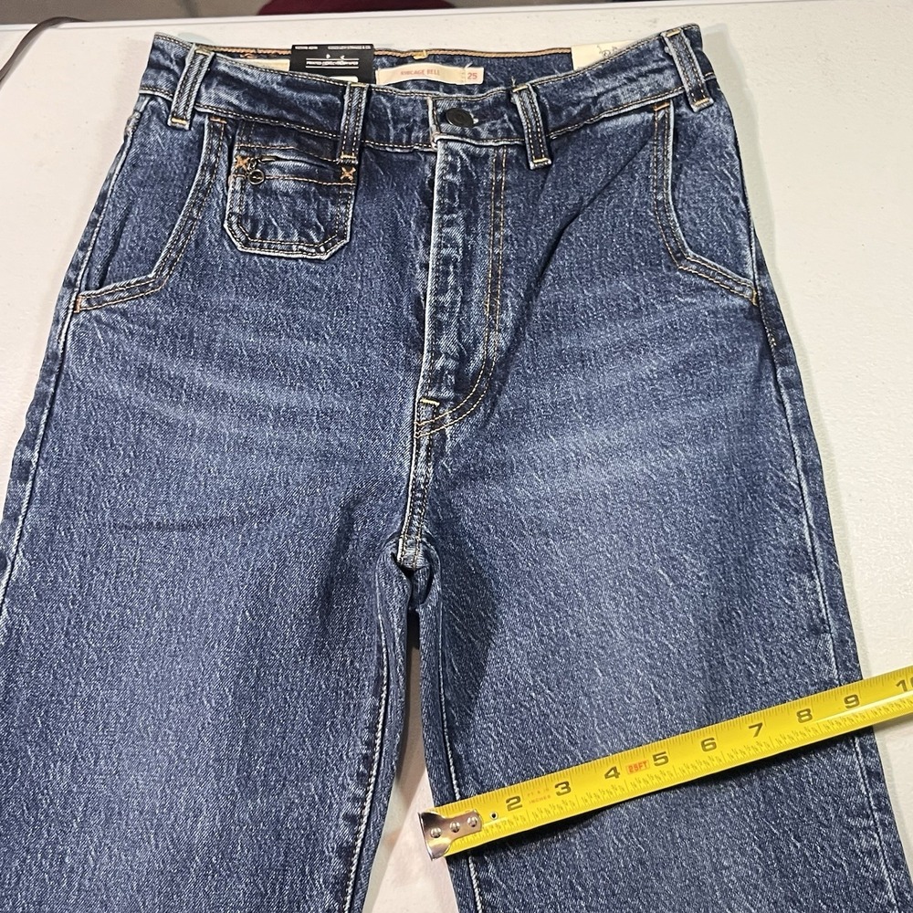 NWT Women's LEVI'S PREMIUM Jeans Size 25 X 32 RIBCAGE BELL Large Flare - Picture 4 of 14